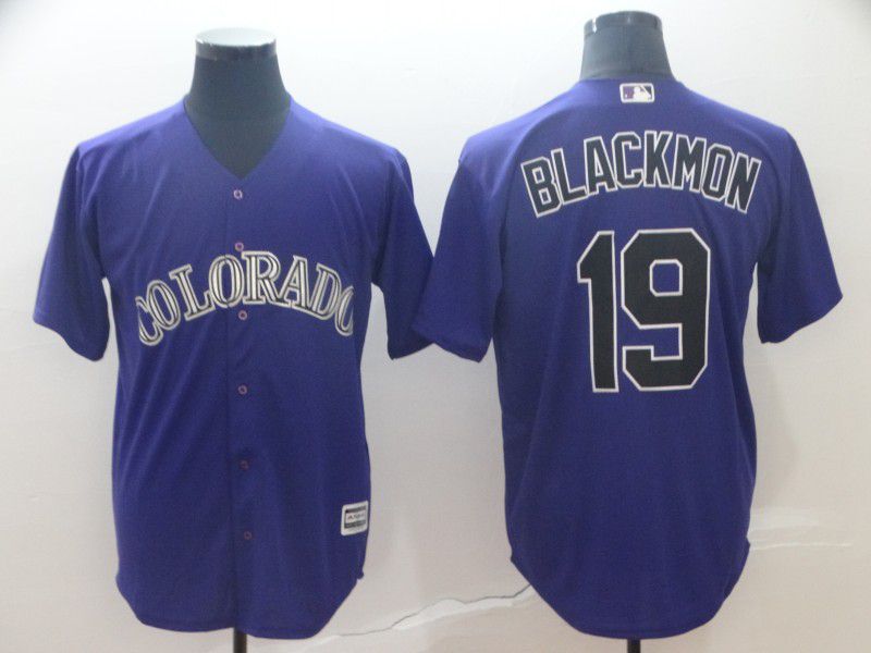 Men Colorado Rockies #19 Blackmon Purple Game MLB Jersey->detroit tigers->MLB Jersey